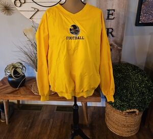 Sport-Tek Yellow Crewneck Iowa Hawkeye Football Nylon Shell Pullover